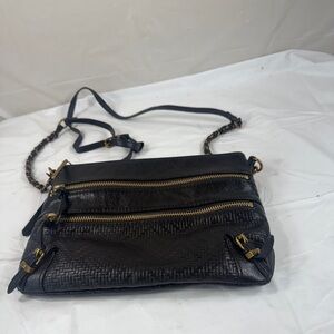 Elliott Lucca Messina Black Leather Crossbody Bag